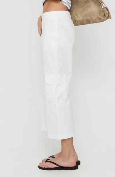 Princess Polly Indee Cropped Cargo Pants In White