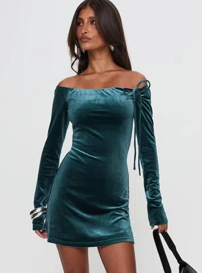 Princess Polly Intertwine Long Sleeve Mini Dress In Forest Green