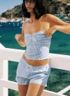 Princess Polly Into The Groove Shorts In Blue Stripe