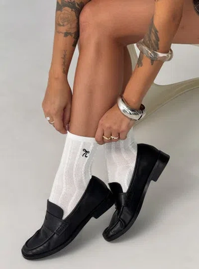 Princess Polly Introduction Cable Knit Socks In White