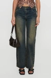 Princess Polly Inverness Pintuck Mid Rise Wide Leg Jeans