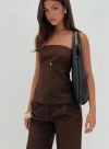 Princess Polly Irresistible Strapless Top In Chocolate