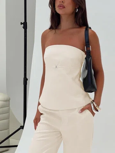Princess Polly Irresistible Strapless Top In Cream