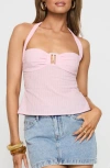 Princess Polly Isabetta Cotton Halter Top In Pink