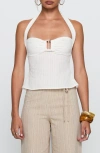 Princess Polly Isabetta Cotton Halter Top In White
