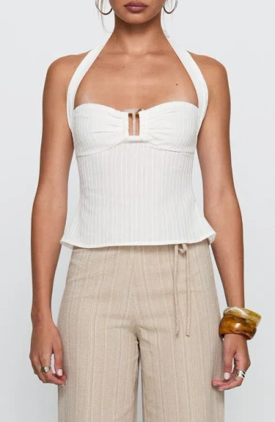 Princess Polly Isabetta Cotton Halter Top In White