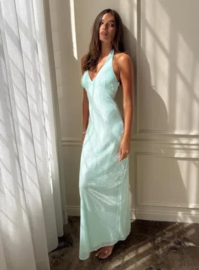 Princess Polly Isanna Halter Sequin Maxi Dress Jelly Mint