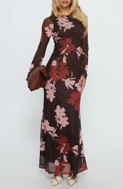 Princess Polly Istefania Long Sleeve Floral Maxi Dress In Multi