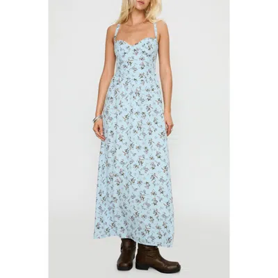 Princess Polly Izebella Flora Sleeveless Maxi Dress In Blue