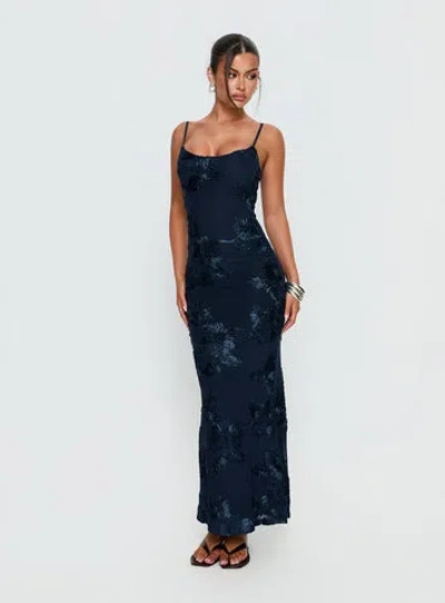 Princess Polly Jacalyn Embroidered Sleeveless Gown In Blue