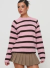 Princess Polly Jacquette Knit Sweater In Pink / Brown