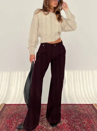Princess Polly Jacynda Low Waist Wide Leg Corduroy Jeans In Purple