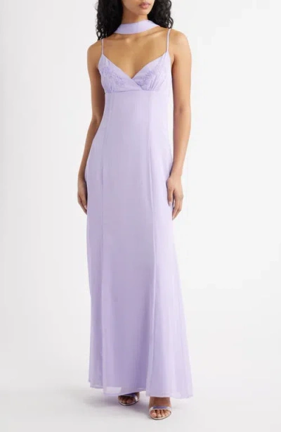 Princess Polly Jadira Open Back Maxi Dress & Scarf Set In Purple