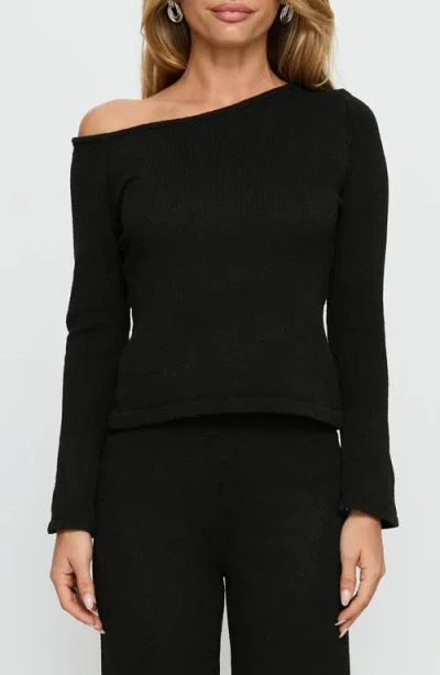 Princess Polly Jaede Off The Shoulder Sweater In Black