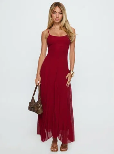 Princess Polly Janeira Pleat Maxi Dress In Red
