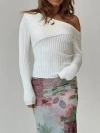 Princess Polly Jaybell Cold Shoulder Sweater In White