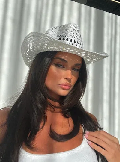 Princess Polly Jayceon Beaded Cowboy Hat In White