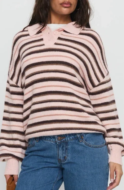 Princess Polly Jeanny Collared Stripe Sweater In Multi