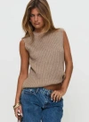 Princess Polly Jessabell Rib Sleeveless Top In Mocha