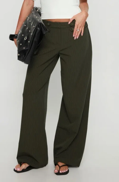 Princess Polly Jette Pinstripe Pants In Black