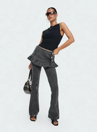 Princess Polly Jordynne Layered Pant In Washed Black