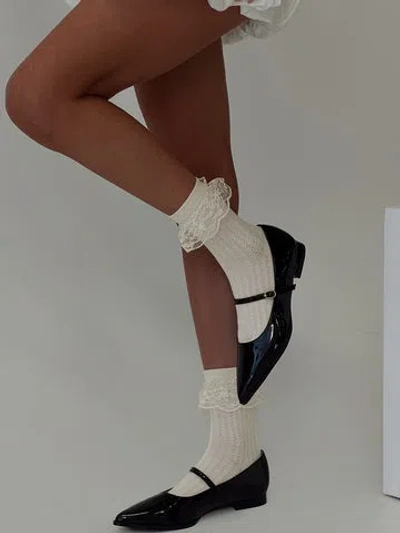 Princess Polly Josefina Frill Sock In White