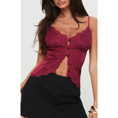 Princess Polly Juliana Top Dark In Red