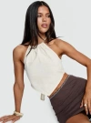 Princess Polly Just Imagine Tie Back Top In Beige