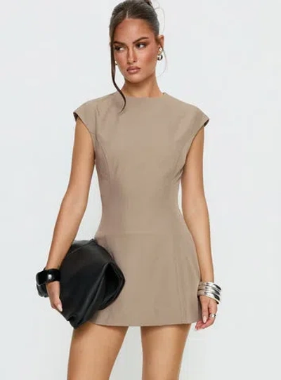 Princess Polly Kaelyra Tailored Cap Sleeve Playsuit In Brown