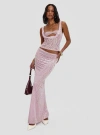 Princess Polly Kalei Maxi Skirt In Pink Floral