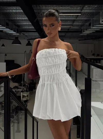 Princess Polly Karenza Bubble Hem Mini Dress In White