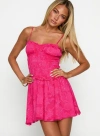 Princess Polly Karmic Shirred Mini Dress In Magenta
