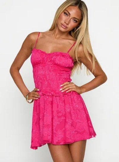Princess Polly Karmic Shirred Mini Dress In Magenta