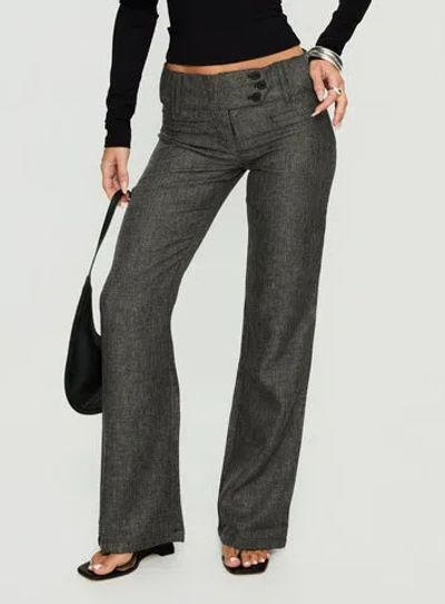 Princess Polly Karola Asymmetrical Buckle Pants In Gray