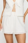 Princess Polly Karuka Eyelet Trim Tank & Shorts Set In White