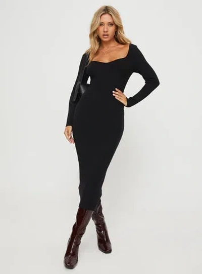 Princess Polly Kaseem Long Sleeve Maxi Dress In Black
