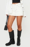 Princess Polly Katlynne Denim Miniskort In White