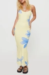 Princess Polly Katrine Flower Sleeveless Maxi Dress In Neutral