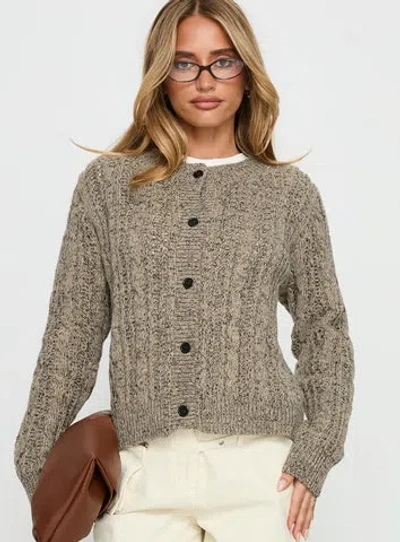 Princess Polly Kaytee Button Up Knit Cardigan In Gray
