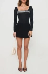 Princess Polly Keating Contrast Lace Trim Bodysuit In Black