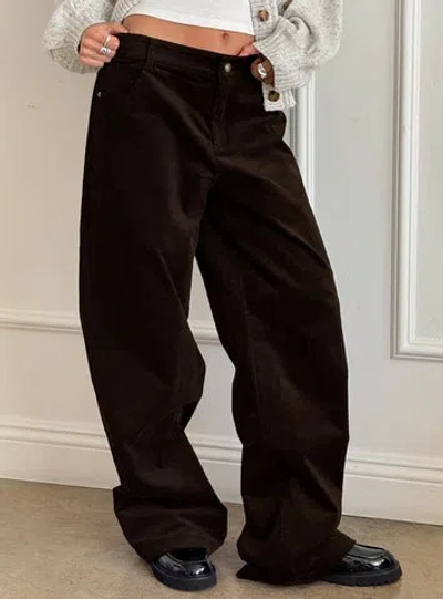 Princess Polly Kenza Wide Leg Corduroy Pant In Brown