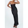 Princess Polly Kenzie Floral Lace Satin Maxi Dress In Black