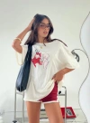 Princess Polly Kewpie Angel Vs Devil Oversized Tee In White