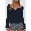 Princess Polly Khalea Long Sleeve Top In Navy