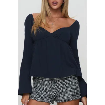 PRINCESS POLLY PRINCESS POLLY KHALEA LONG SLEEVE BABYDOLL TOP
