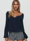 Princess Polly Khalea Long Sleeve Top In Navy