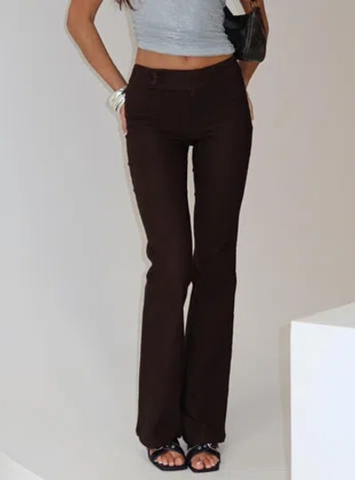 Princess Polly Kinkirk Flared Pants In Chocolate