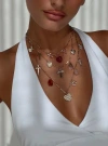 Princess Polly Kiss And Tell Layered Charm Necklace In Gold