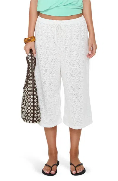 Princess Polly Kiss Me Quick Lace Drawstring Pants In White