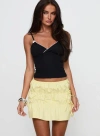 Princess Polly Kiwie Ruched Mini Skirt In Butter Yellow